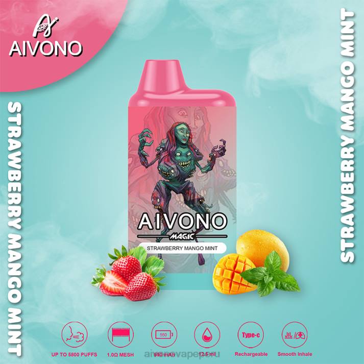 Aivono AIM MAGIC cigarrillo de caja de 5800 bocas fresa mango menta - 428697 Aivono Vape Peru