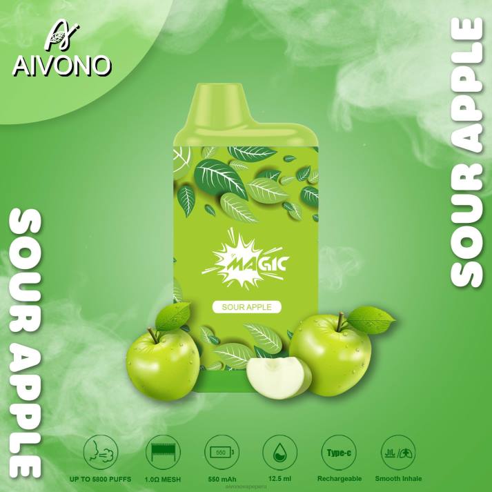 Aivono AIM MAGIC cigarrillo de caja de 5800 bocas manzana agria - 428687 Aivono Vape