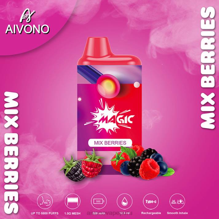 Aivono AIM MAGIC cigarrillo de caja de 5800 bocas mezclar bayas - 4286100 Aivono Vape Peru