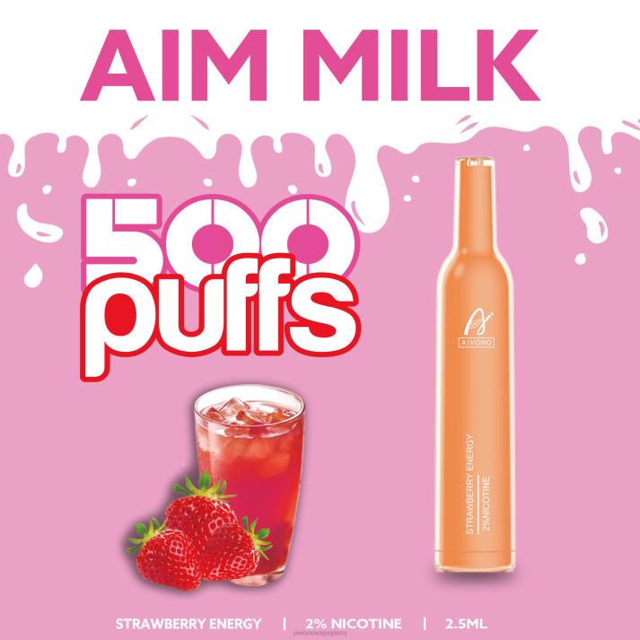 Aivono AIM MILK 500 energía fresa - 4286266 Aivono Peru