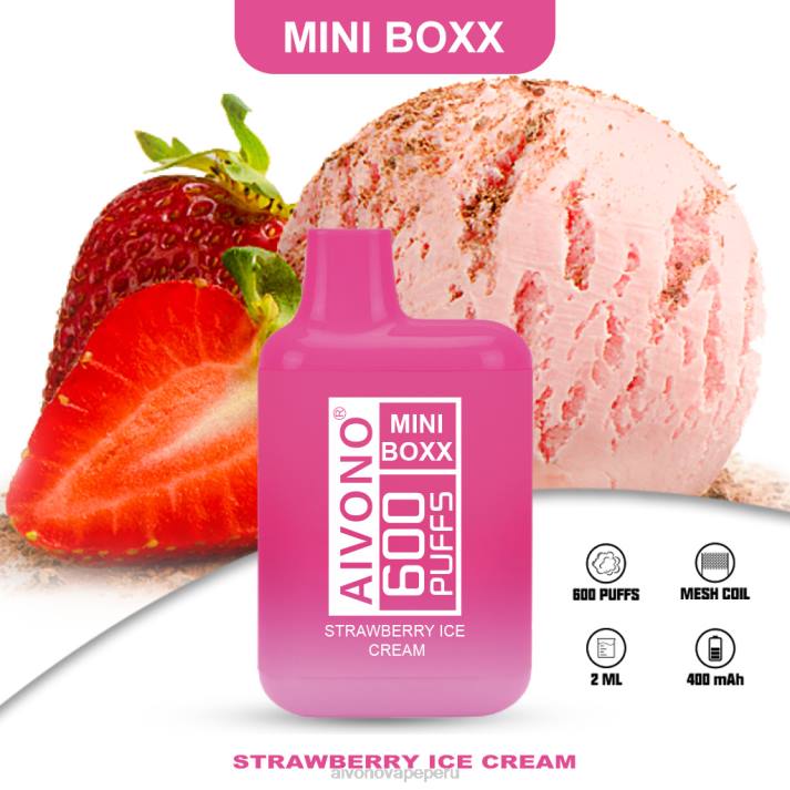 Aivono AIM MINI BOXX 600 helado de fresa - 4286232 Aivono Vape Peru