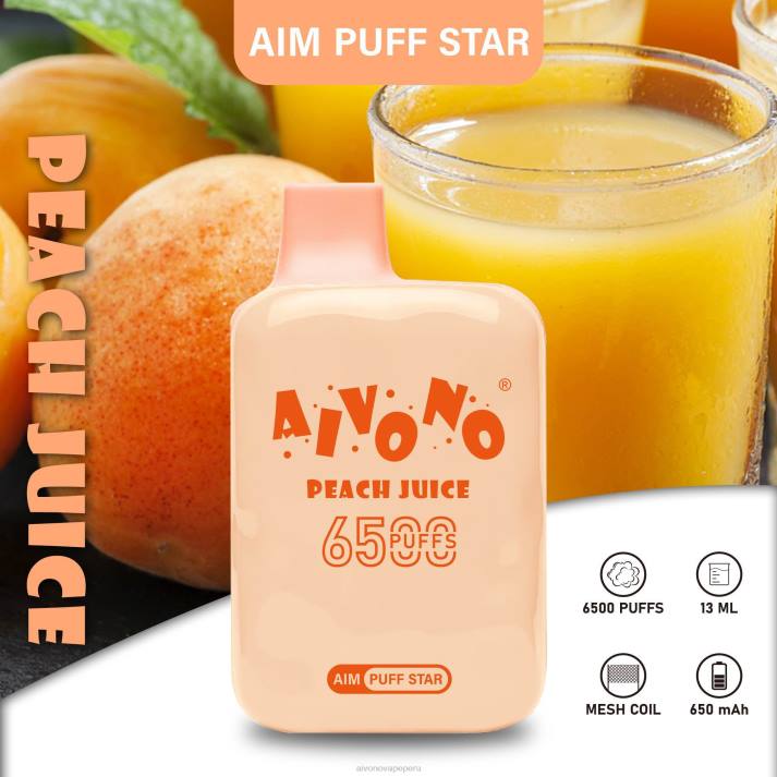 Aivono AIM PUFF STAR 6500 jugo de durazno - 4286289 Aivono Vape Peru