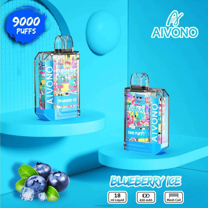 Aivono AIM XXL 9000 pegatina boca transparente hielo de arándanos - 428650 Aivono Peru