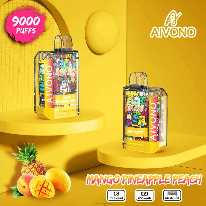 Aivono AIM XXL 9000 pegatina boca transparente mango piña durazno - 428649 Aivono Vape Peru