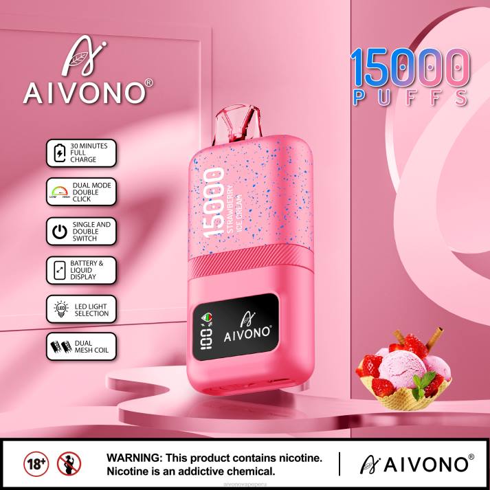 Aivono AIM magic 15000 helado de fresa - 428666 Aivono Vape