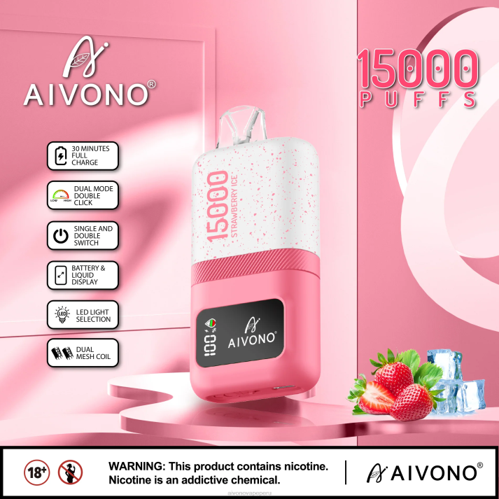 Aivono AIM magic 15000 hielo de fresa - 428671 Aivono Peru