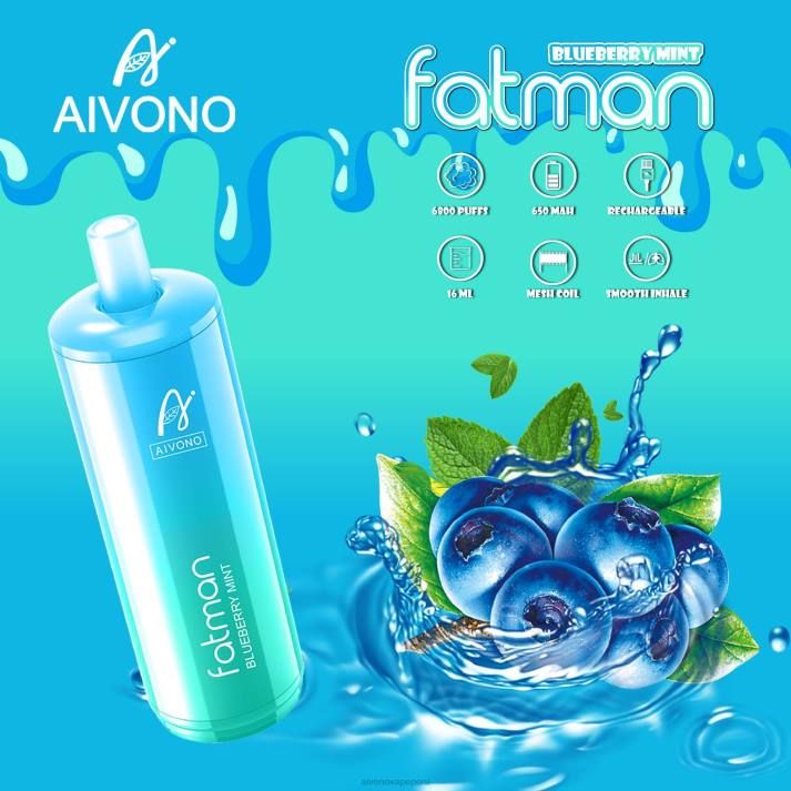 Aivono FATMAN 6800 menta de arándanos - 428622 Aivono Vape Peru