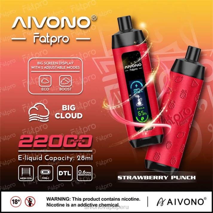 Aivono Fatpro 22000 ponche de fresa - 42868 Aivono Peru