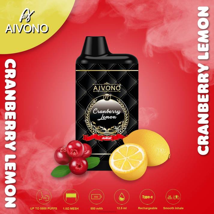 Aivono AIM MAGIC cigarrillo de caja de 5800 bocas limón arándano - 428689 Aivono Peru