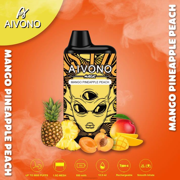 Aivono AIM MAGIC cigarrillo de caja de 5800 bocas mango piña durazno - 428688 Aivono Vape Peru