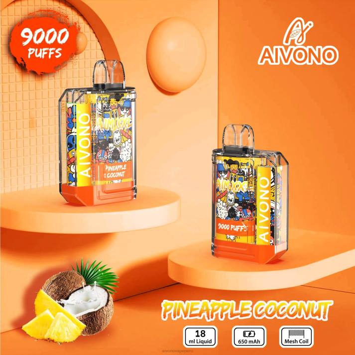 Aivono AIM XXL 9000 pegatina boca transparente coco piña - 428652 Aivono Vape Peru